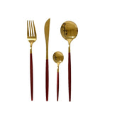Kitchen Goods Stainless Steel Cutlery Set of 16pcs - Gold